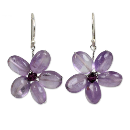 Mystic Daisy Sterling Silver Beaded Earrings