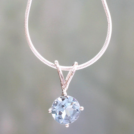 NOVICA - Blue Topaz Sterling Silver Pendant Necklace