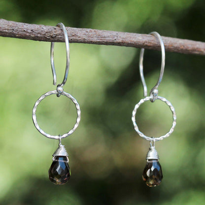 Mystic Solo Sterling Silver & Quartz Earrings