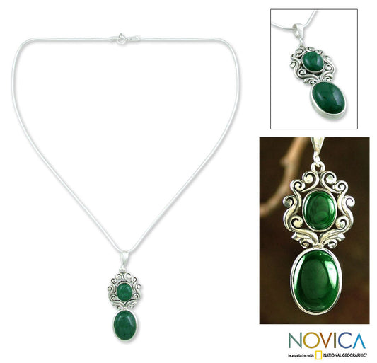 Queen of the Forest Malachite Pendant Necklace