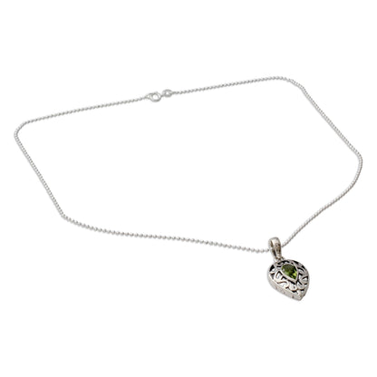 Lime Lace Sterling Silver with Peridot Necklace Birthstone Jewelry