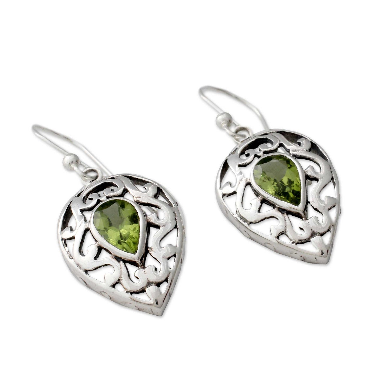 Lime Lace Peridot Drop Earrings