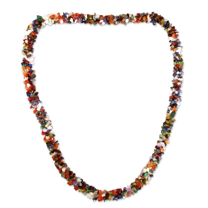 Rainbow Long Beaded Multigem Necklace