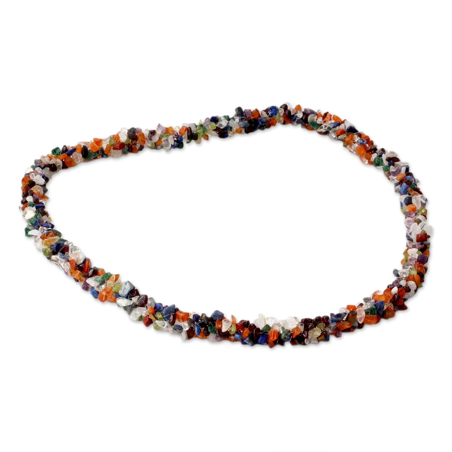 Rainbow Long Beaded Multigem Necklace