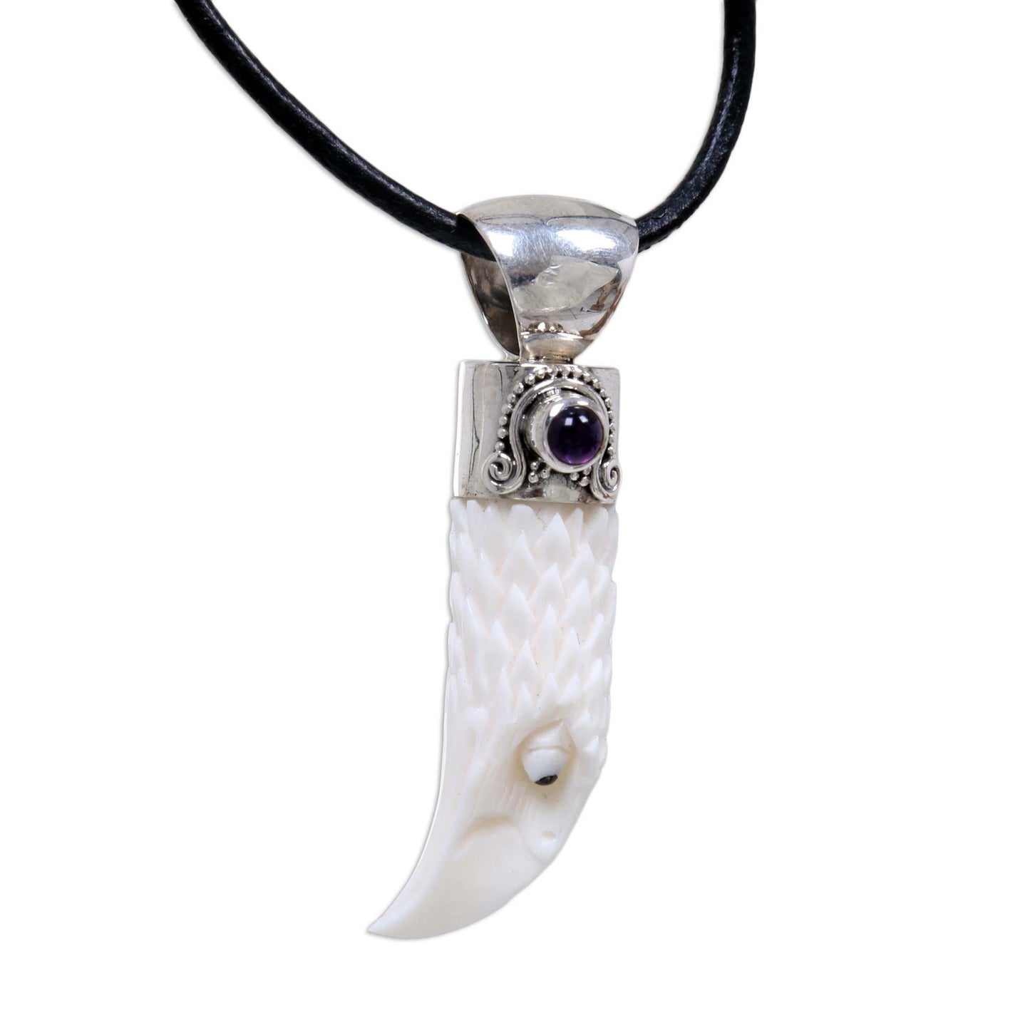 Brave Eagle Hand Carved Men's Pendant Necklace