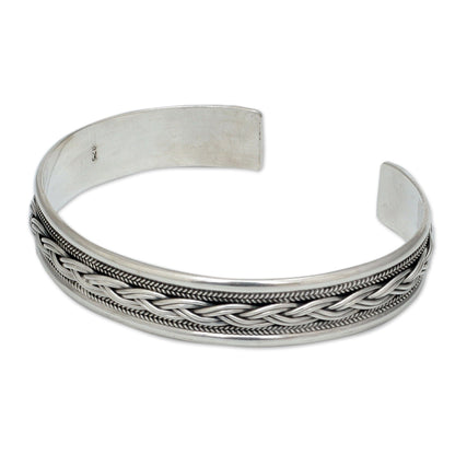 Sterling Silver Braided Cuff Bracelet