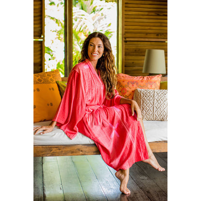 Kissed by Crimson Fair Trade Batik Robe