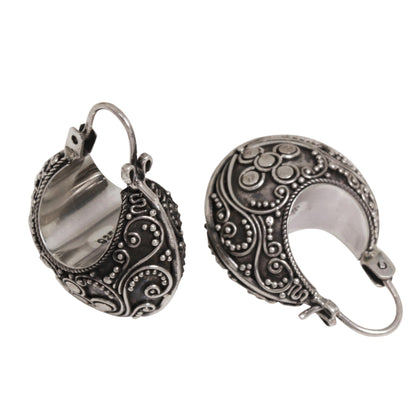 Paradise Half Moon Hinged Hoop Earrings