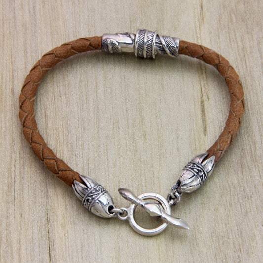 Feather Men's Leather Bracelet