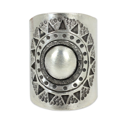 Hill Tribe Sun Sterling Silver Wrap Ring