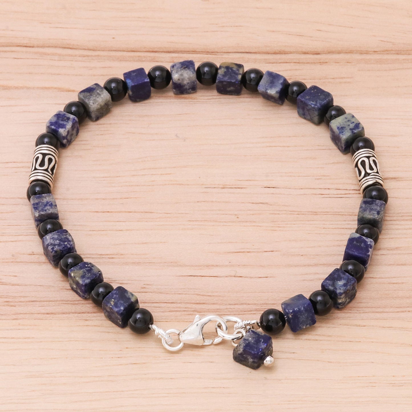 Blue Night Lapis Lazuli Beaded Bracelet