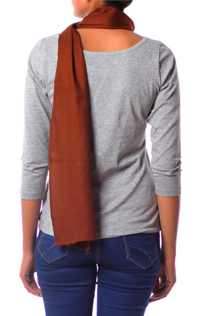 Smart in Chocolate Brown Wool scarf
