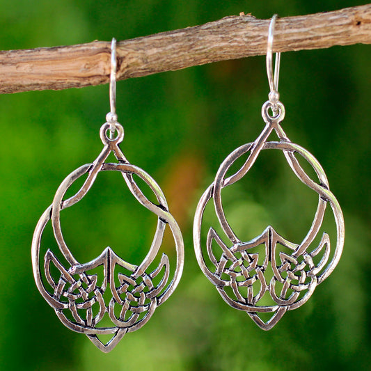 Lotus Lace Sterling Silver Dangle Earrings