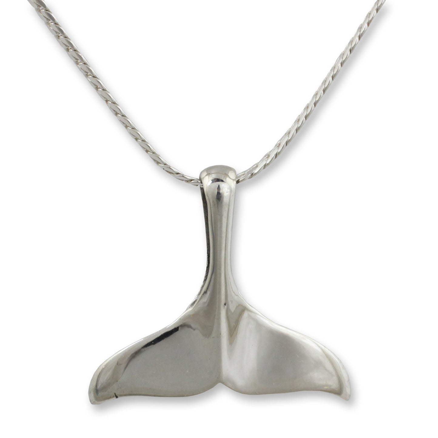 Glistening Whale Silver Pendant Necklace