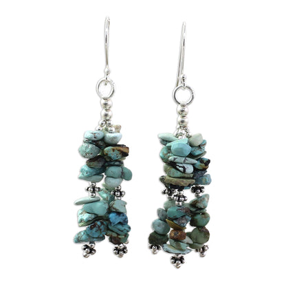 Rejoice Turquoise Beaded Hook Earrings