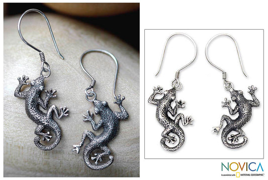 Gecko Shuffle Sterling Silver Earrings