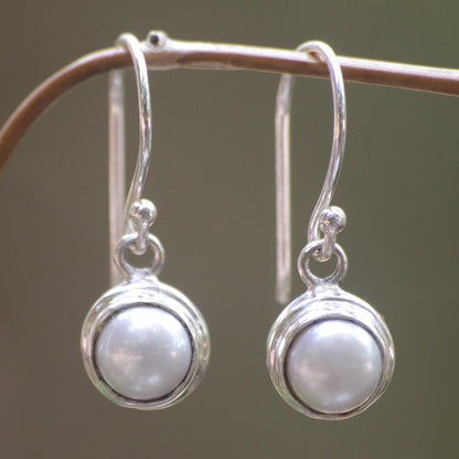 Full Moon Pearl Earrings