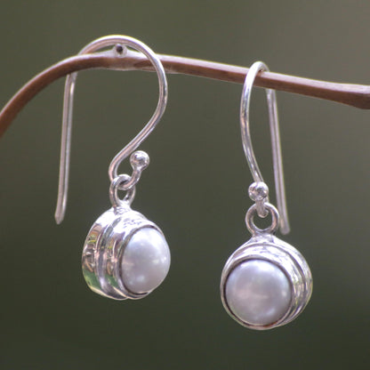 Full Moon Pearl Earrings