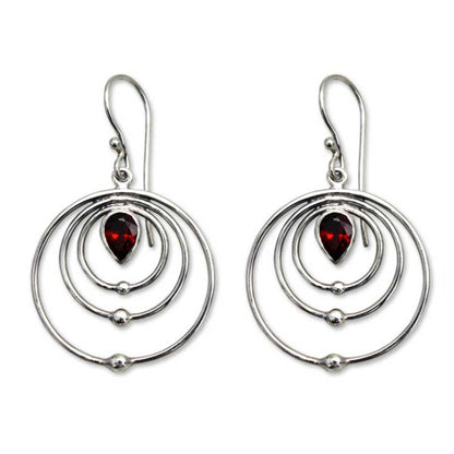 Radiant Garnet dangle earrings