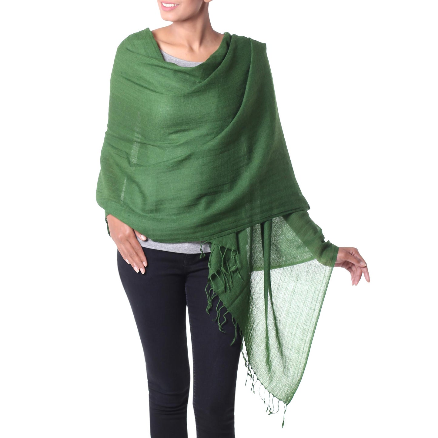 Lime Green Muse Handmade Wool Shawl