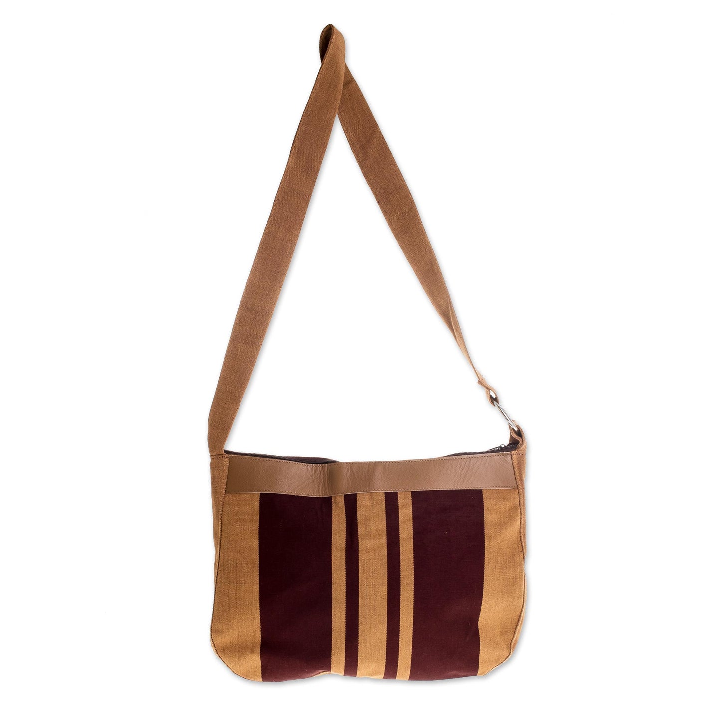 Half Moon Striped Cotton Shoulder Bag