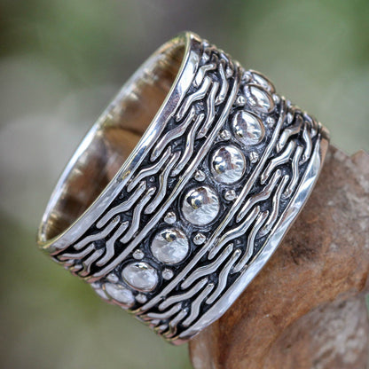Warrior Men's Handcrafted Sterling Silver Band Ring