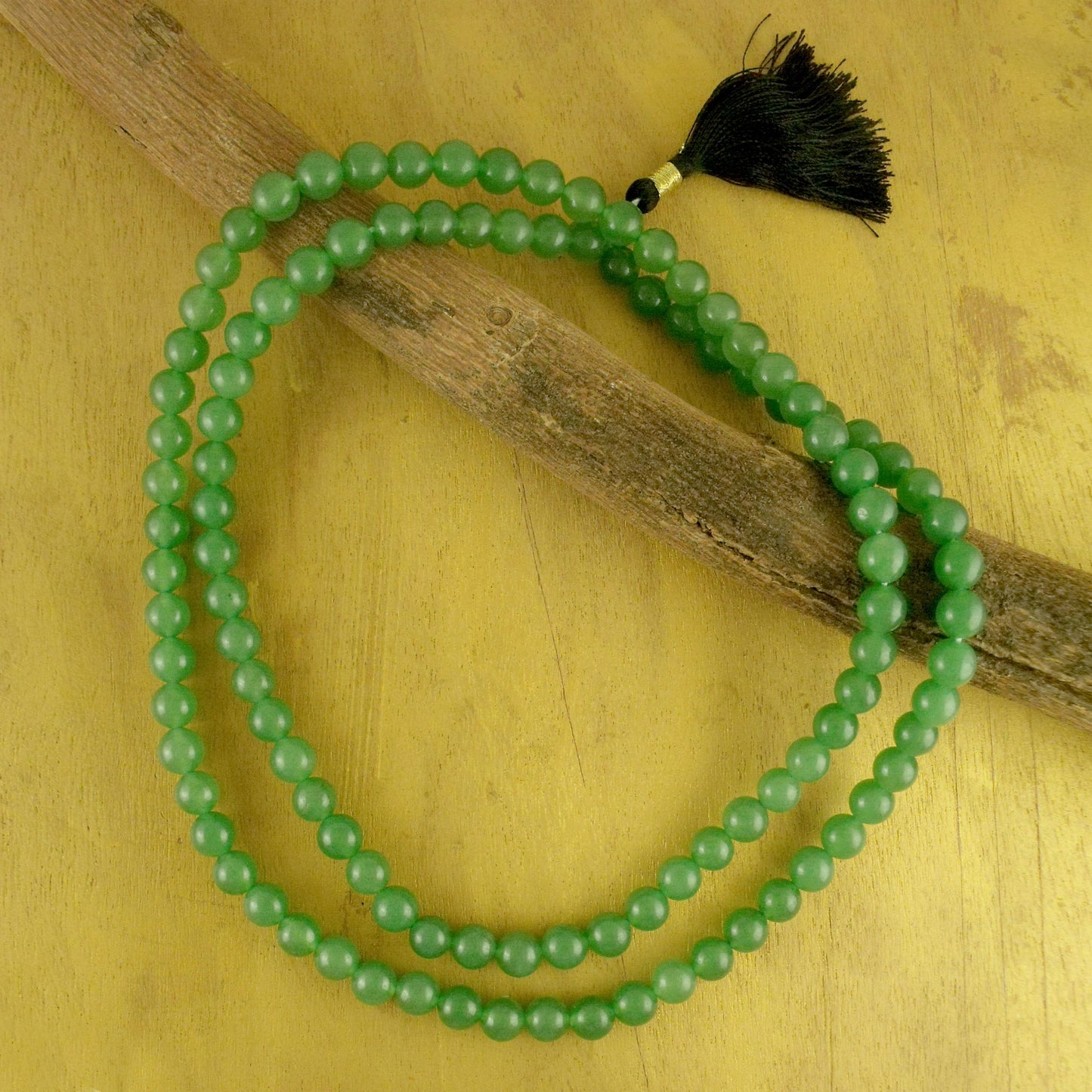 Pray Prayer Beads Aventurine Jap Mala Necklace from India