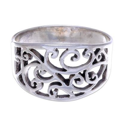 Arabesque Unique Sterling Silver Band Ring from Thailand