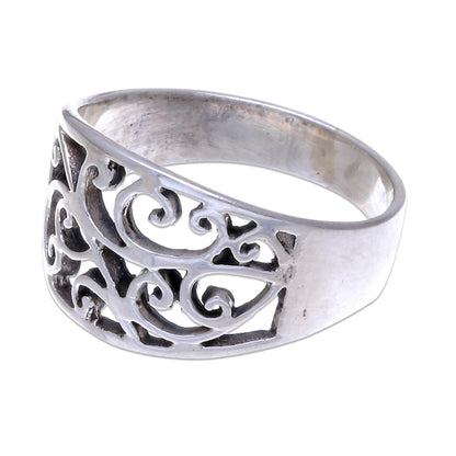 Arabesque Unique Sterling Silver Band Ring from Thailand