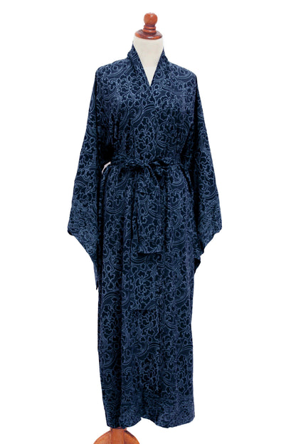 Kimono of Blue-Violet Orchids Robe