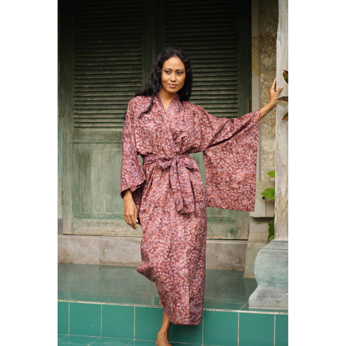 Super Earth Robe NOVICA Earth Dancer Brick Red Cotton Robe | The Animal Rescue Site
