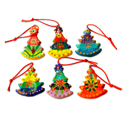 Hand Painted Christmas Tree Ceramic Ornaments