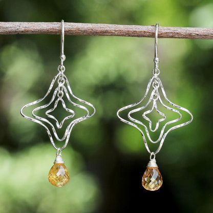 Starshine Citrine Dangle Earrings