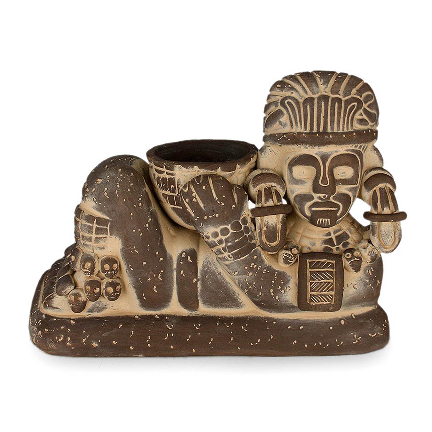 Aztec Chac Mool Ceramic Sculpture