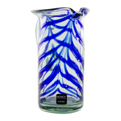 Blue Caress Blown glass pitcher