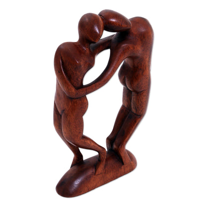Couple In Love Suar Wood Sculpture