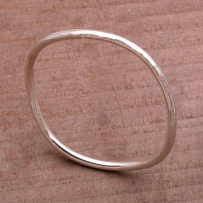 Sleek & Chic Sterling Silver Bangle Bracelet