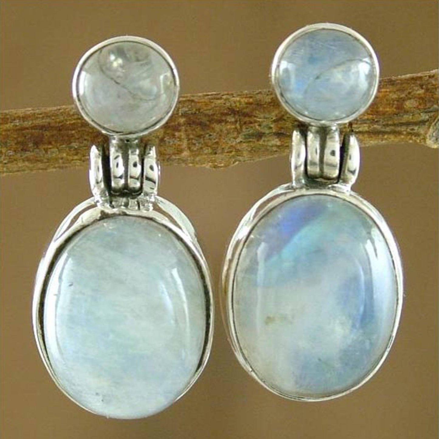 Moonstone Delight Sterling Silver Drop Earrings