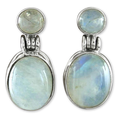Moonstone Delight Sterling Silver Drop Earrings