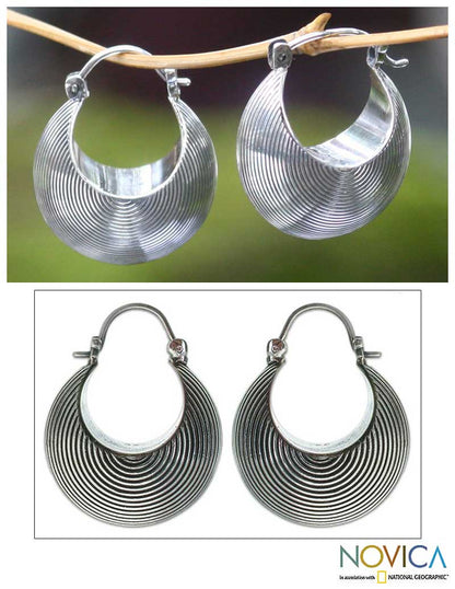 Hypnotic Moon Hoop Earrings