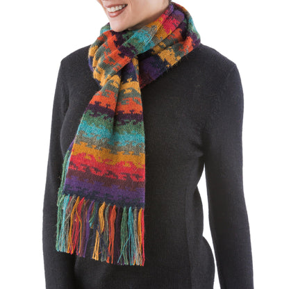 Andean Twilight Alpaca Wool Striped Scarf from Peru