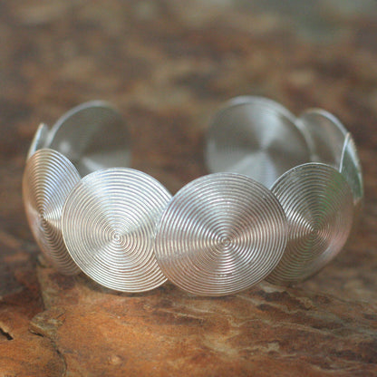 Flowing Fusion Unique Modern Sterling Silver Cuff Bracelet