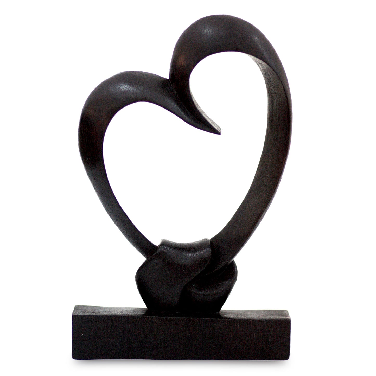 Bonds of the Heart Romantic Wood Sculpture from Indonesia