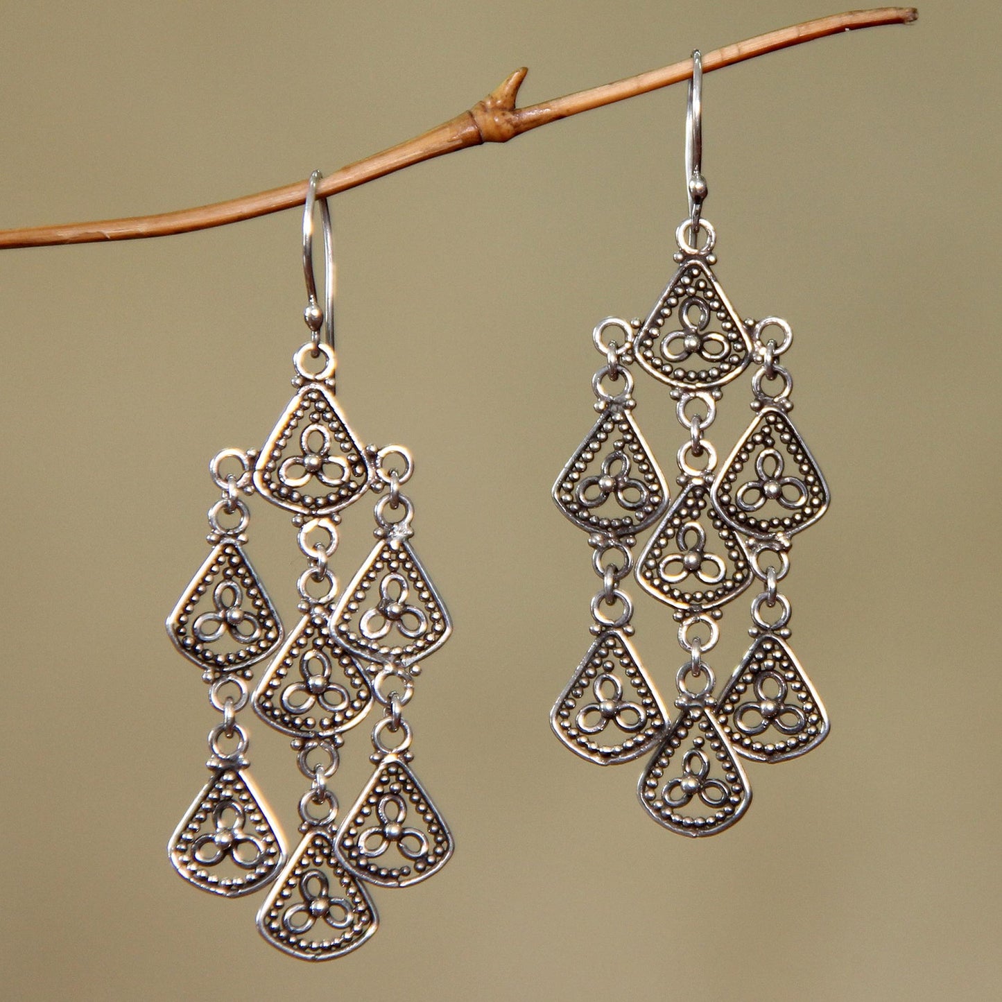 Bali Belle Sterling Silver Chandelier Earrings