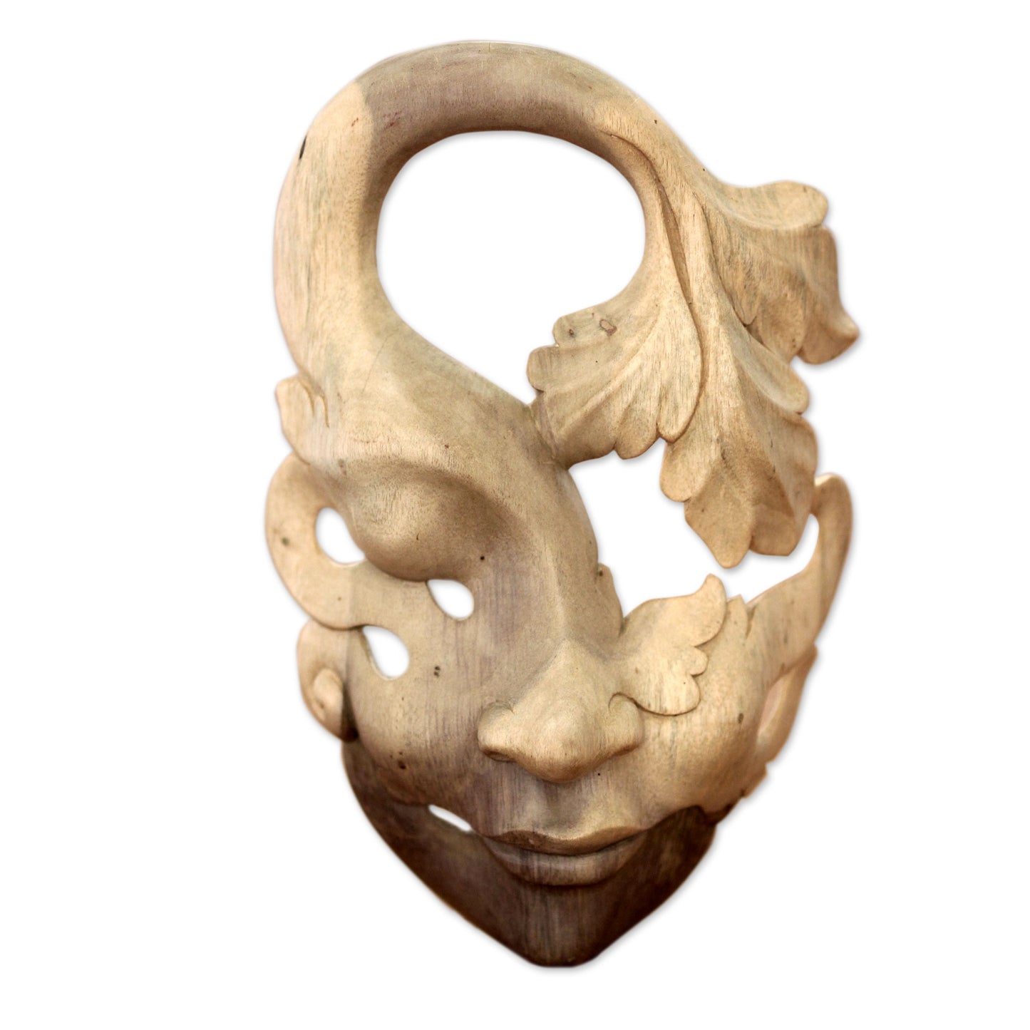 Shy Maiden Decorative Wood Mask