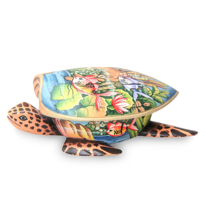 NOVICA - Petite Sea Turtle Jewelry Box