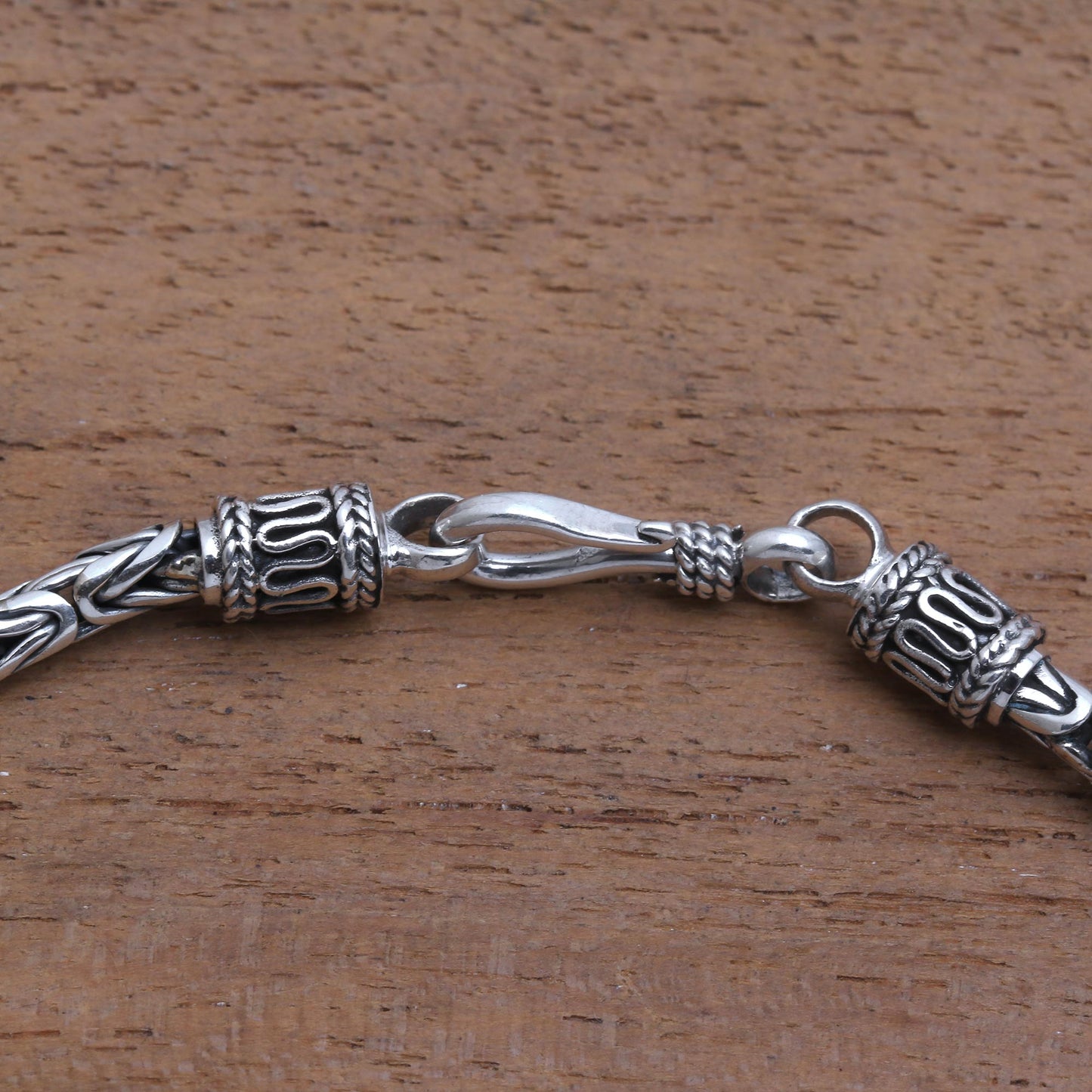 Borobudur Collection II Sterling Silver Chain Bracelet 925 Artisan Jewelry from Bali