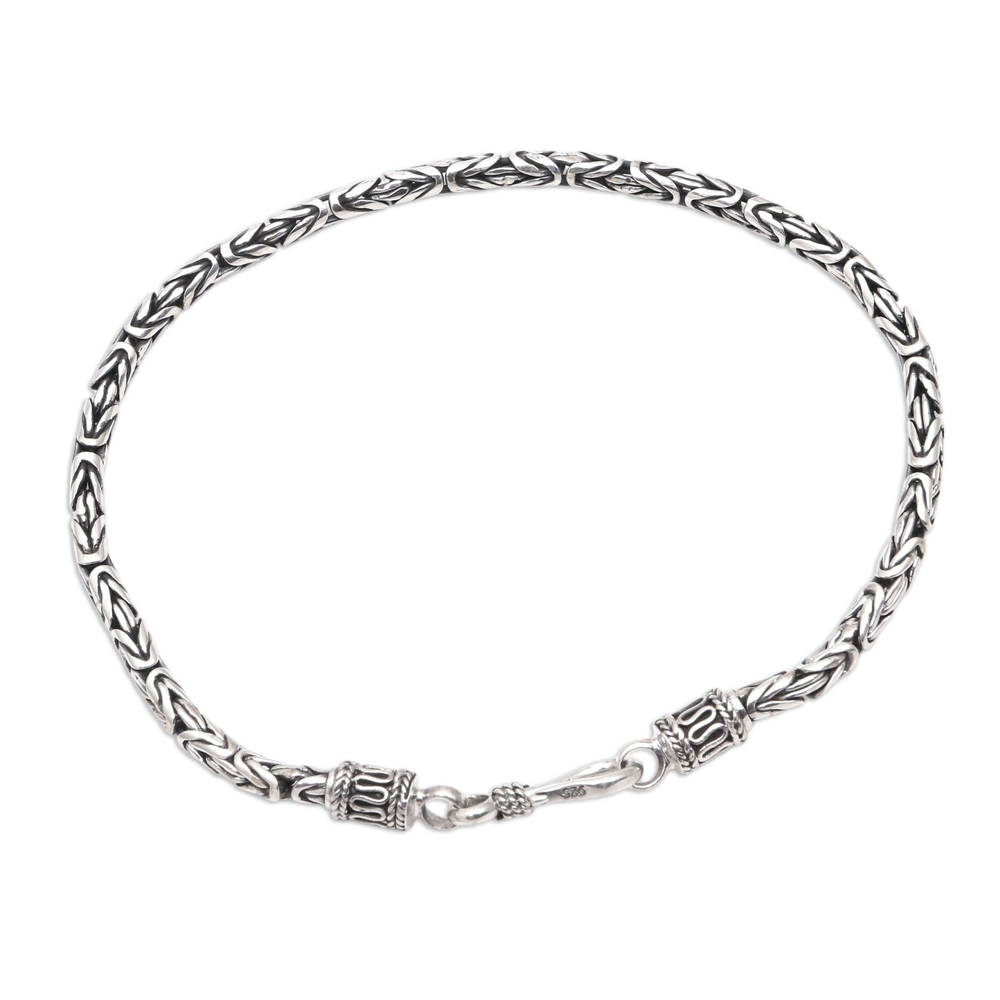 Borobudur Collection II Sterling Silver Chain Bracelet 925 Artisan Jewelry from Bali