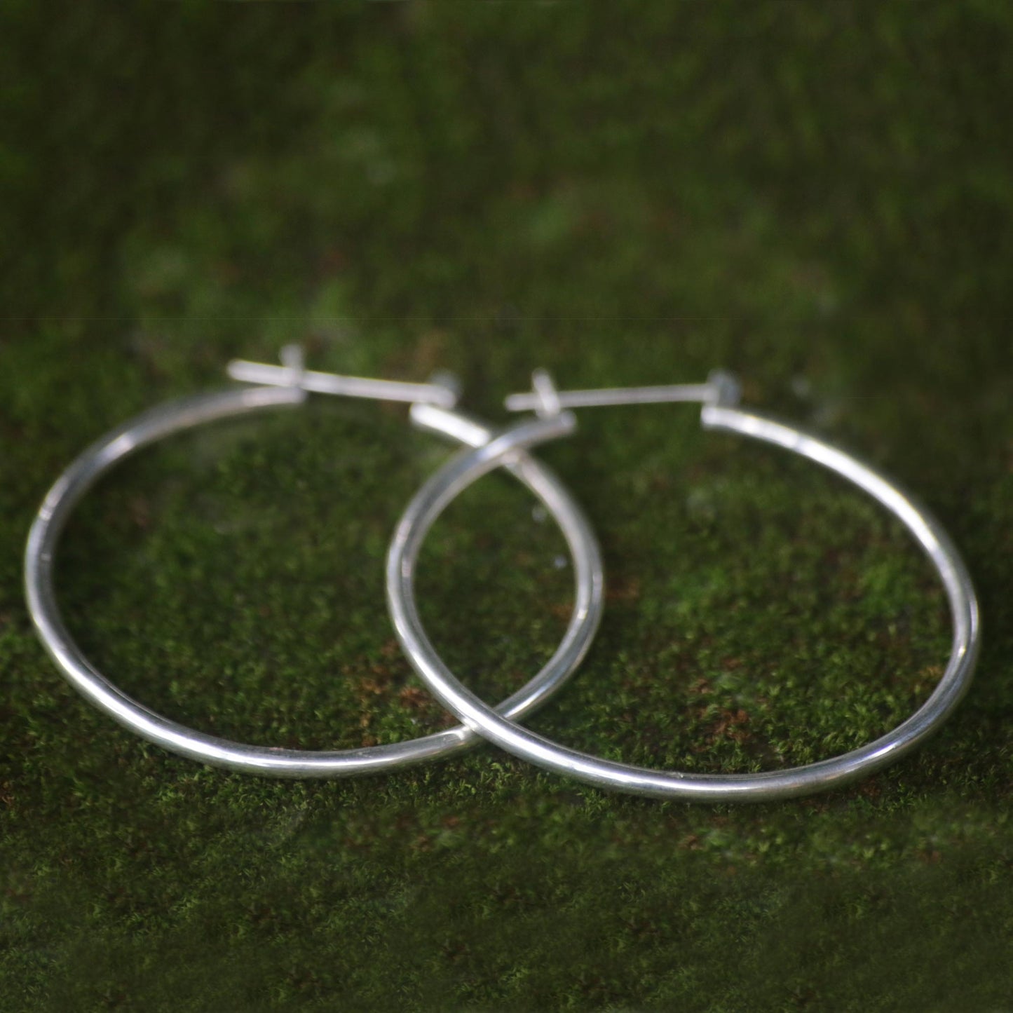 Moonlit Goddess Sterling Silver Hoop Earrings