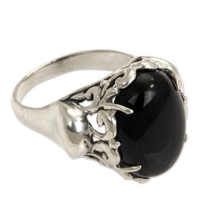 Night Shadow Handcrafted Sterling Silver and Onyx Ring